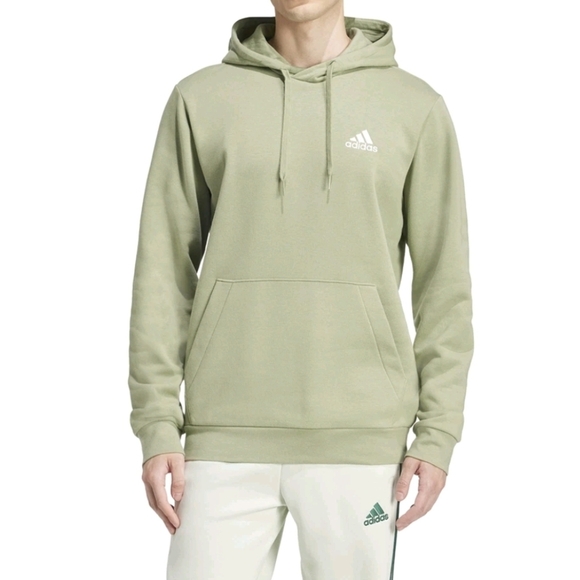 New adidas Essentials Pullover Hoodie Mens Size XL Casual Sweatshirt Olive - Picture 1 of 2